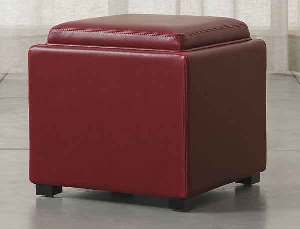 Leather ottoman